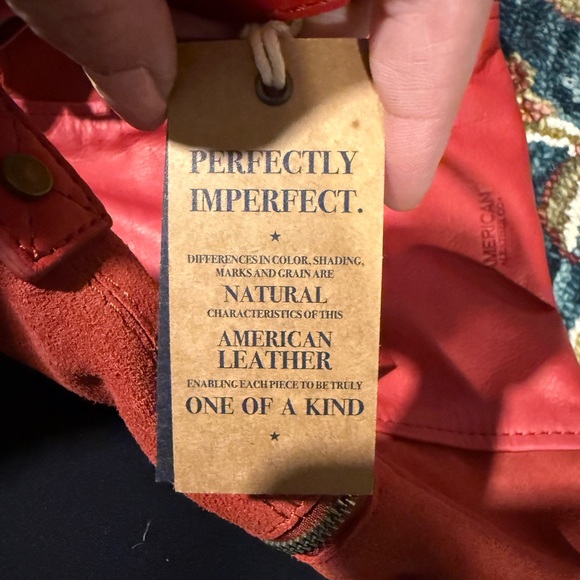 American Leather Co. Red Leather & Suede Handbag - NWT - Picture 13 of 13